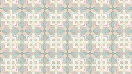 3d Seamless Abstract Geometric Pattern in Pastel Beige Color Tone