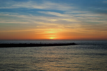 Obraz premium Florida, beach, sunset, silhouettes