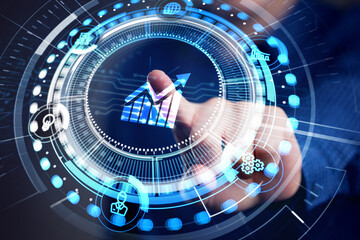 Business, Technology, Internet and network concept. Financial Graph. Stock Market chart. Forex Investment.