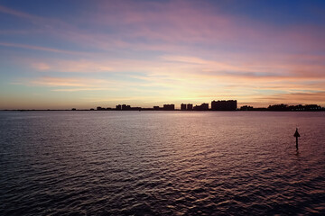 Naklejka premium Cityscape of Clearwater Florida at sunset