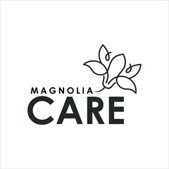 Beauty Care Logo with Magnolia Flower Element Fit For Beauty and Salon or Spa Graphic Design Template Ideas