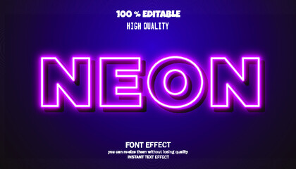 text effect with neon light effect