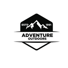 Mountain adventure outdoor badge logo icon design