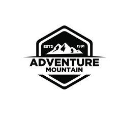 Mountain adventure outdoor badge logo icon design