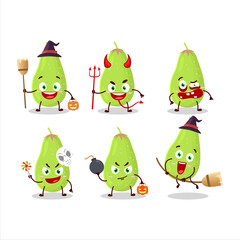 Halloween expression emoticons with cartoon character of bilimbi