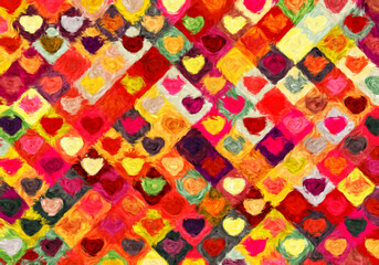 Fototapeta na wymiar Colorful Heart Texture Background