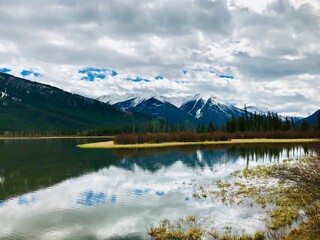 lake and mountains