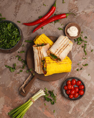Meat shawarma. Donors. Fast food. Quick street snack