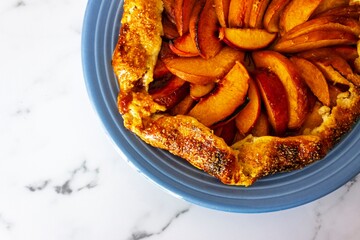 peach crostata baked good  homemade