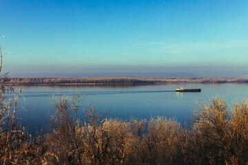 sunset over the river