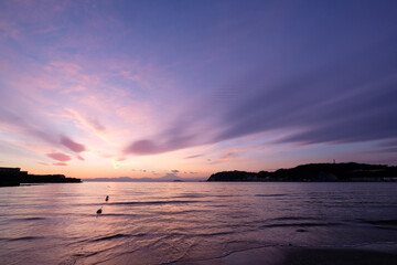 神奈川県逗子海岸の夕焼け