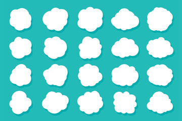 Set of speech bubble boxes vectors for dialogs. Cartoon dialogue Isolated on background