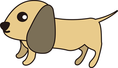 可愛いくっきりしたミニチュアダックスフンド(横線あり)