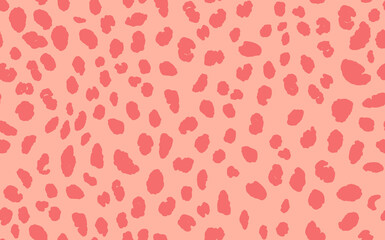 Abstract modern leopard seamless pattern. Animals trendy background. Pink decorative vector stock illustration for print, card, postcard, fabric, textile. Modern ornament of stylized skin