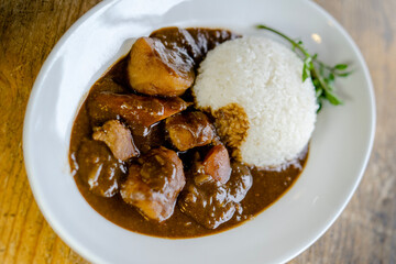 具が大きいカレー。日本の一般的な料理。