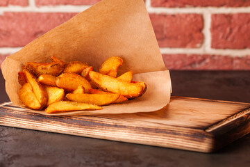 French fries. Fried potatoes. Deep-fried potatoes.