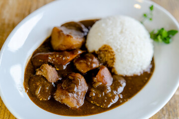 具が大きいカレー。日本の一般的な料理。