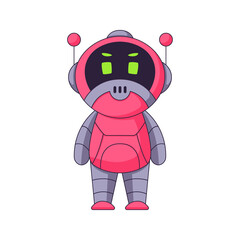 cute robot cartoon doodle hand drawn concept design vector art kawaii illustration