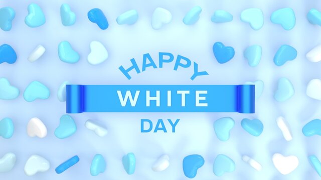 Happy White Day Title 3d