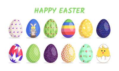 Large set of Easter eggs