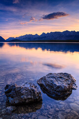 Sunrise at Lower Kananaskis Lake, Alberta, Canada