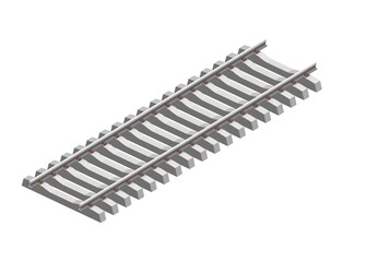 Railway track. Simple flat illustration in isometric view