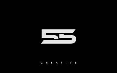 55 Letter Initial Logo Design Template Vector Illustration - obrazy, fototapety, plakaty