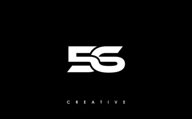 56 Letter Initial Logo Design Template Vector Illustration - obrazy, fototapety, plakaty