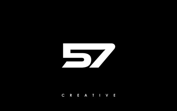 57 Letter Initial Logo Design Template Vector Illustration
