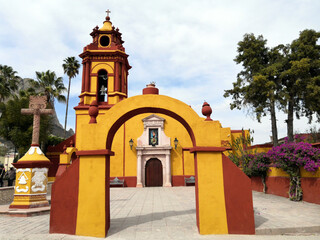 Old yellow church, with minimalist style