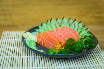 Traditional Japanese cuisine, premium sashimi decorated in elegant surroundings.