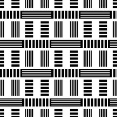 Abstract geometric black and white seamless pattern for web page, textures, card, poster, fabric, textile. Monochrome graphic repeating design. Modern minimalist stylish squared ornament.