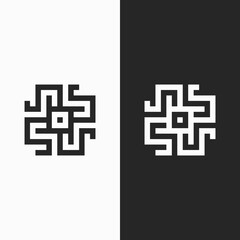 Obraz premium Letter S Ambigram Logo. Modern logo.