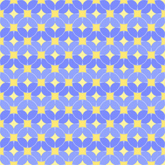 abstract circles. vector seamless pattern. blue and yellow repetitive background. fabric swatch. wrapping paper. continuous print. geometric shapes. design element for home decor, textile, apparel