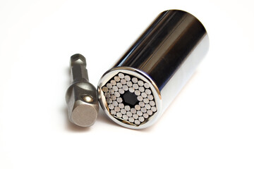 Universal socket wrench and adapter.