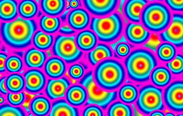 Illustration of seamless pattern with multi-color circles