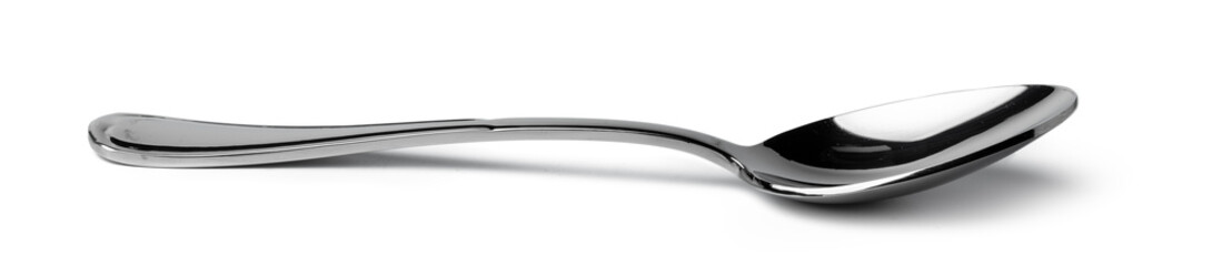 Stainless steel spoon isolated on white background