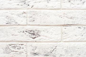 White brick wall background. Close-up 