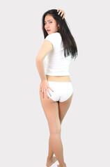 Fototapeta premium woman and white bikini