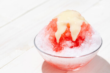 ふわふわのカキ氷 白板の背景