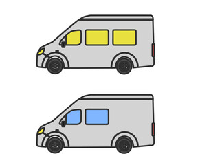 Minibus on a white background. Symbol. Vector illustration.