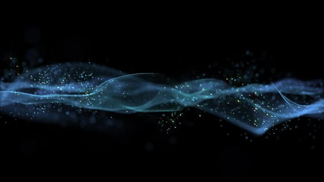 Blue Wavy Lines Flow Loop Motion Graphics Element or Background

