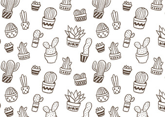 サボテンの模様_シームレス04