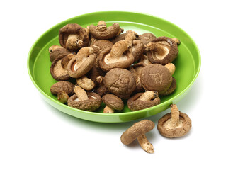 Dry Shiitake Mushroom on white background