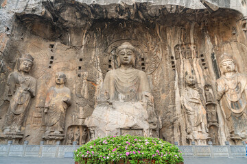 Vairocana Buddha or Longmen Grottoe the buddha sculpture of Fengxian Cave or Li Zhi Cave located in Louyang, Henan province China.