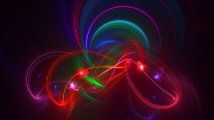 3D rendering abstract colorful fractal light background