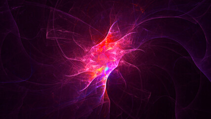 3D rendering abstract colorful fractal light background
