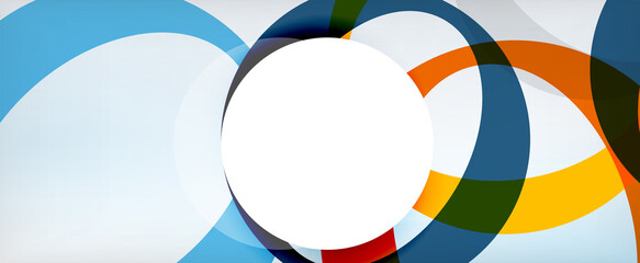 Ring geometric shapes, o letter repetition wallpaper. Abstract background for business or technology presentations, internet posters or web brochure covers