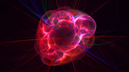 3D rendering abstract colorful fractal light background