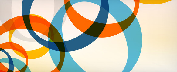 Obraz premium Ring geometric shapes, o letter repetition wallpaper. Abstract background for business or technology presentations, internet posters or web brochure covers